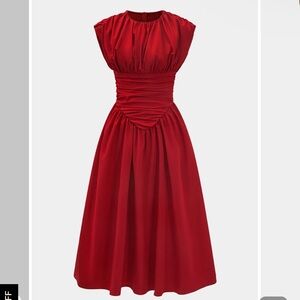 NWT Micas Red Ruched Maxi Dress Size XL